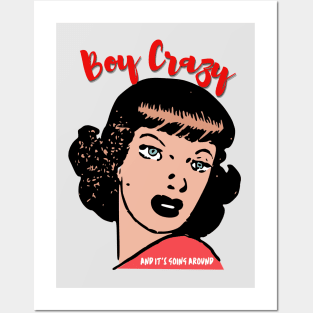 Boy Crazy - Retro Comic Book Woman Posters and Art